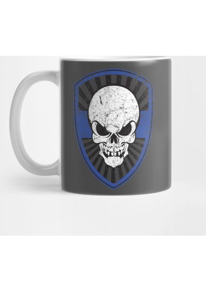 Thin Blue Line Skull Kupa Bardak