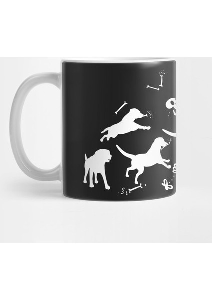 Funny Dogs Chasing Skeleton Bones Kupa Bardak