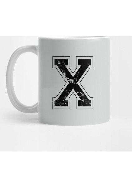 Initial Letter X Black Jersey Sports Athletic Player Kupa Bardak