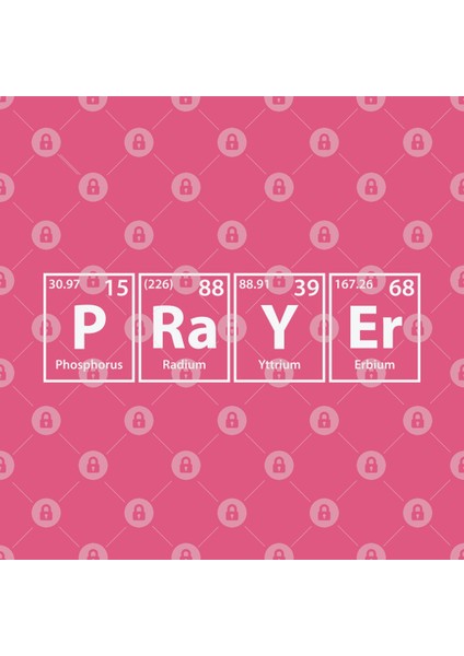 Prayer (P-Ra-Y-Er) Periodic Elements Spelling Kupa Bardak