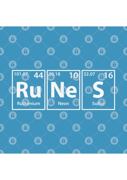 Runes (Ru-Ne-S) Periodic Elements Spelling Kupa Bardak