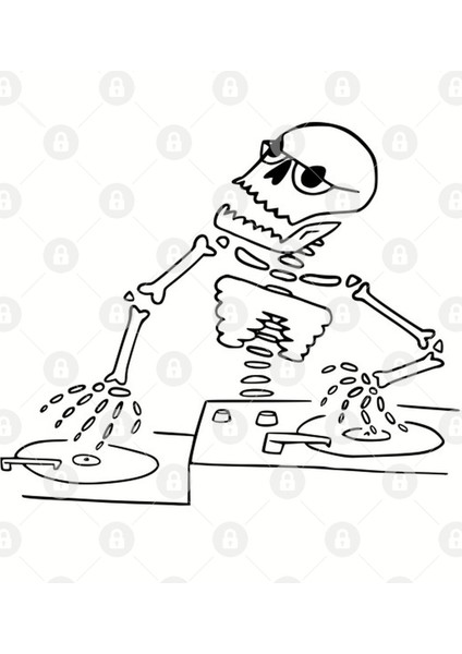 Skeleton Dj Kupa Bardak