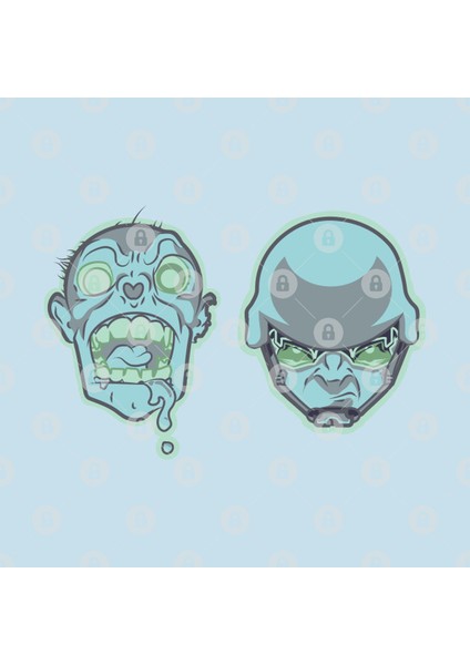 Zambie And Helmet Head Kupa Bardak