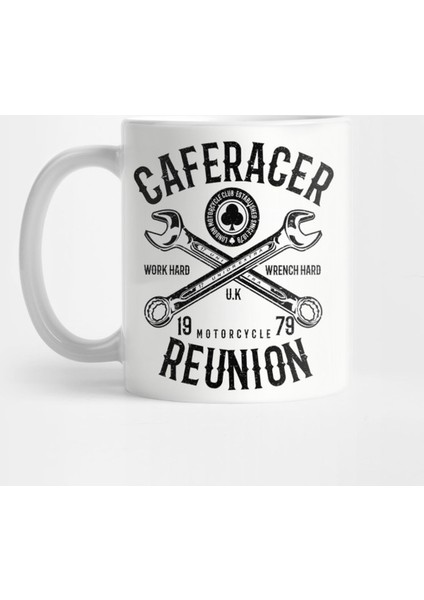 Cafe Racer Motorcycle Reunion Work Hard Wrench Hard Kupa Bardak