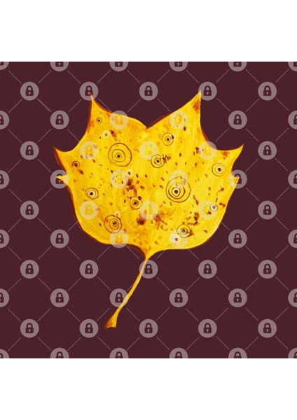 Fancy Watercolor Yellow Autumn Leaf Kupa Bardak