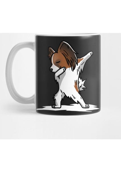 Funny Dabbing Papillon Dog Kupa Bardak