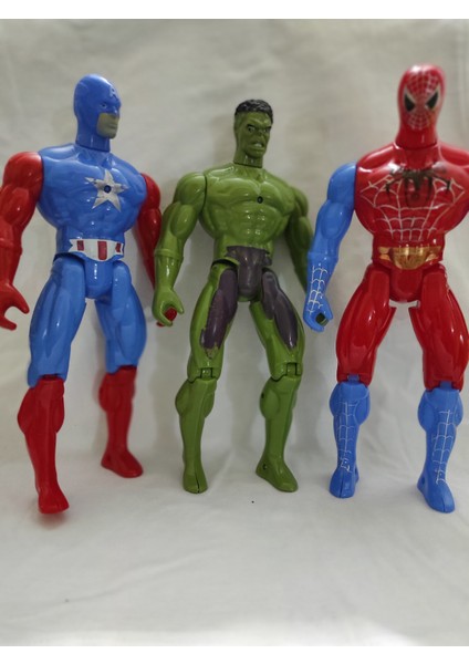 Spider-Man,hulk ve Captain America Işıklı Oyuncak 20 cm