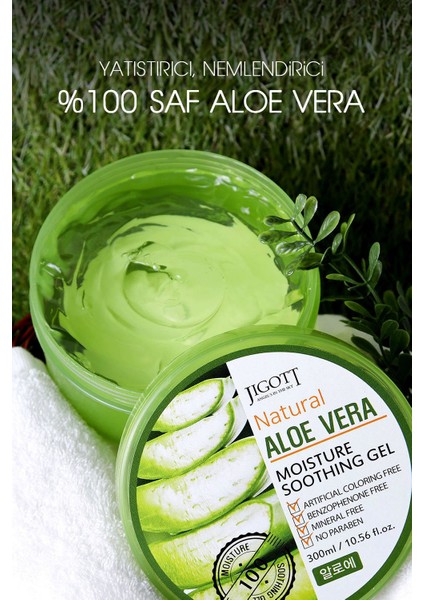 %100 Saf Aloe Vera Moisture Soothing Gel - Yoğun Nemlendirici Yatıştırıcı Bakım Jeli Büyük Boy