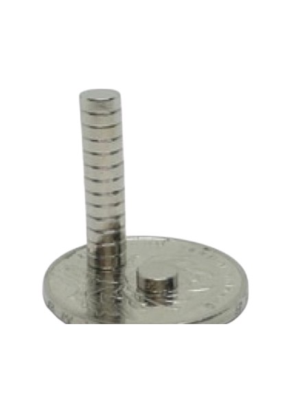 Neoodyum Mıknatıs D5 x 2 mm -100'lü - Yuvarlak Küçük Neodyum