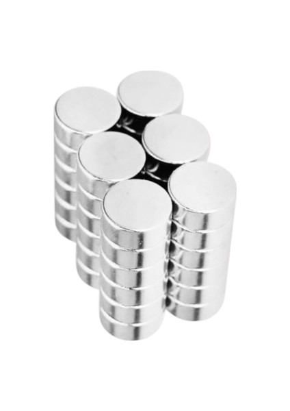 Neodyum Mıknatıs D12 x 5 mm - 10'lu - Yuvarlak Güçlü Mıknatıs