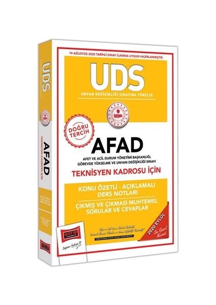 UDS AFAD Teknisyen Kadrosu İçin Konu Özetli Çıkmış Ve Çıkması Muhtemel Sorular