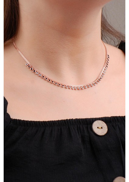Rose Gümüş Choker Kolye 6571 fiyatları