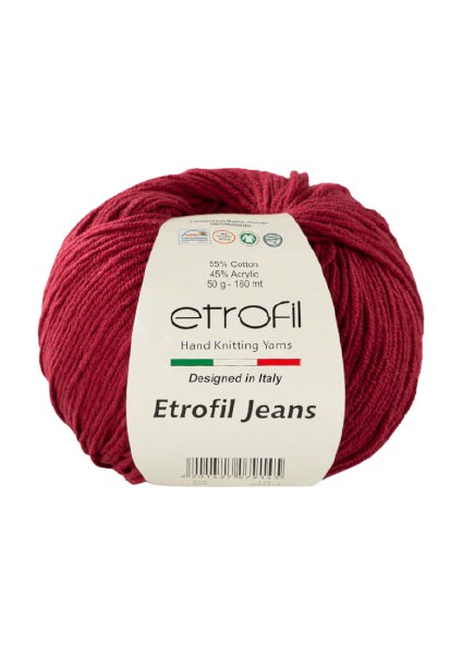 Jeans Bordo El Örgü İpi - 015