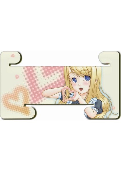 Anime Kız Mdf Yatay ve Dikey Baskılı Tablet Tutucu Stand