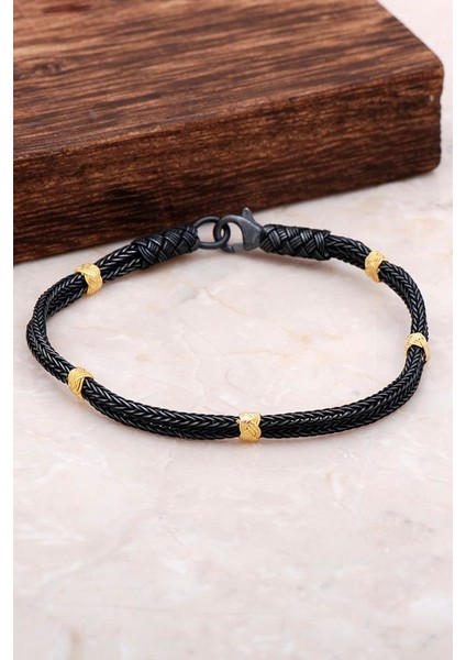 Kazaziye Işlemeli Tasarım Gümüş Bileklik 3237