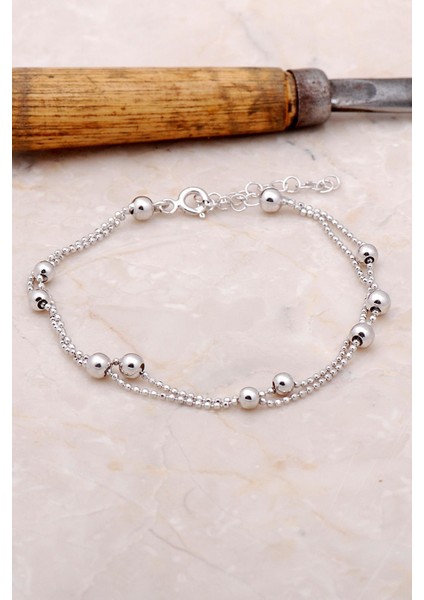 Dorica Iki Sıralı Gümüş Bileklik 3383