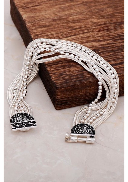 Midyat Hasırı Gümüş Bileklik 3242