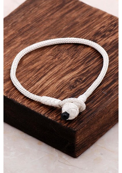 Kazaziye Işlemeli Elişi Tasarım Gümüş Bileklik 3247