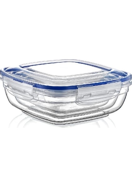 3'lü Contalı Kilitli Saklama Kabı Seti Kare