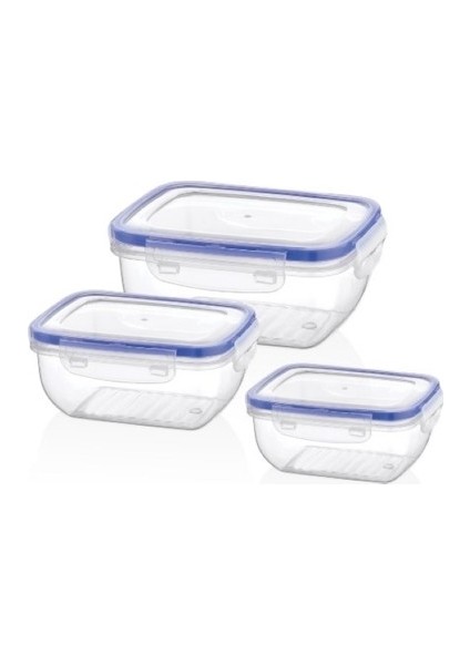 3'lü Contalı Kilitli Saklama Kabı Seti Kare fiyatları