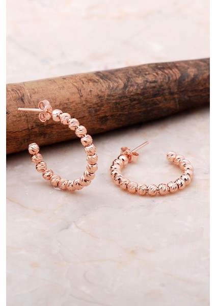 Dorica Rose Gümüş 21 mm Halka Küpe 5031