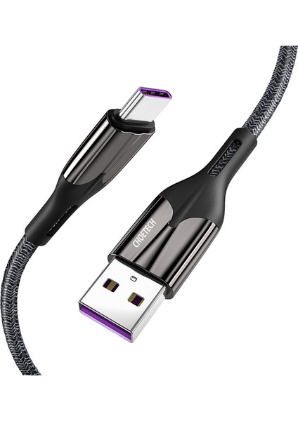 5A USB-C Süper Hızlı Şarj Kablosu - 1.2 Metre - Siyah