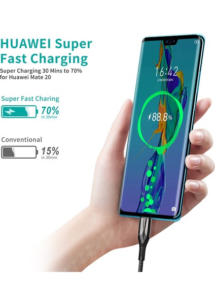 5A USB-C Süper Hızlı Şarj Kablosu - 1.2 Metre - Siyah fiyatları