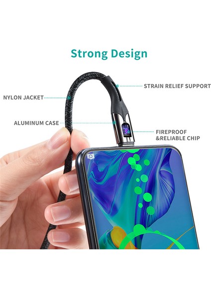 5A USB-C Süper Hızlı Şarj Kablosu - 1.2 Metre - Siyah modelleri