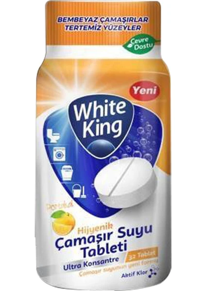 White King Hijyenik Çamaşır Suyu Tableti Turunç 32'li