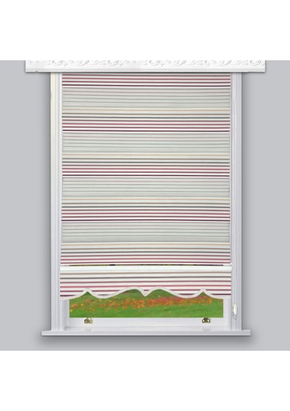 Zebra Perde Pliseli Roya-05 Etek Dilimli Pembe MZ535-5E 40x260 cm