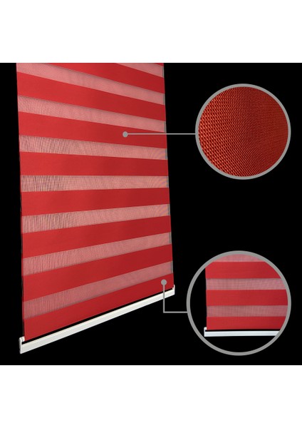 Zebra Perde 616-11 Etek Dilimli kırmızı MZ616-11E 40x260 cm