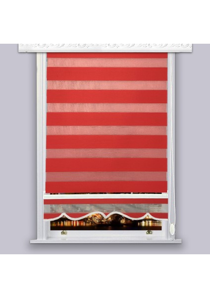Zebra Perde 616-11 Etek Dilimli kırmızı MZ616-11E 40x260 cm