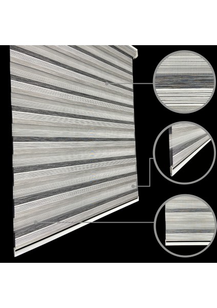 Zebra Perde 694-6 Etek Dilimli Gri MZ694-6E 40x260 cm