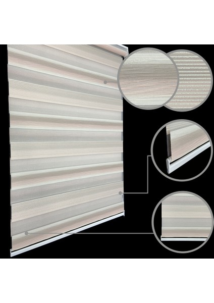 Zebra Perde 872-5 Etek Dilimli Pembe MZ872-5E 40x260 cm