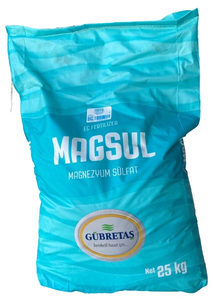 Magsul Bitki Besini Ağaç Meyve Sebze Suda Çözünür Toz Kükürtlü Magnezyum Sülfat Gübre 25 Kg