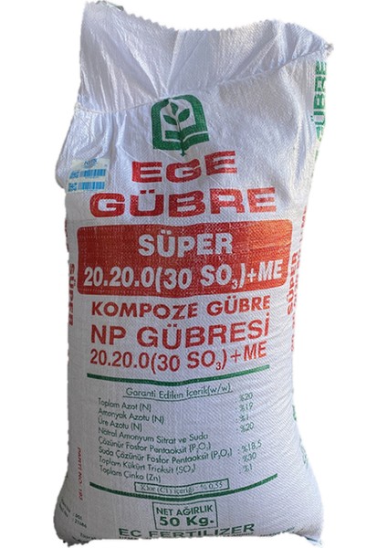Süper 20 20 20 Azot Fosfor Üre Çinko Kükürtlü Kompoze Np Bitki Taban Gübresi 50 kg