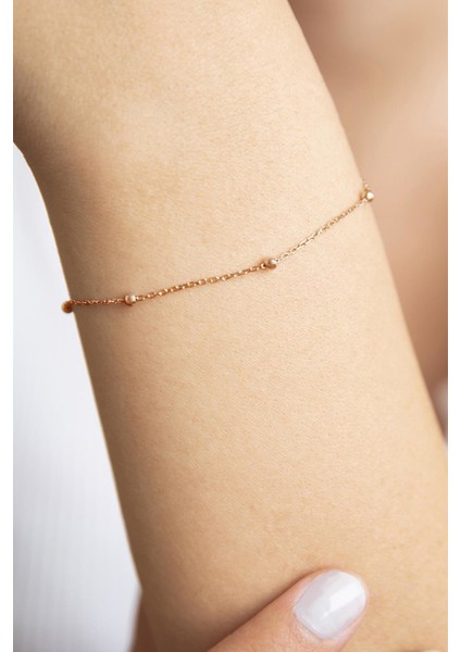 Top Zincirli Model Rose Bileklik