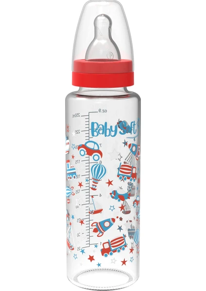 Cam Biberon Kırmızı 250 ml