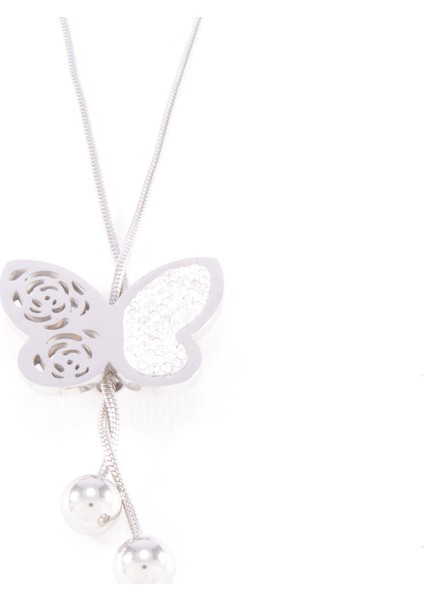 Çelik Figürlü Taşlı Kolye