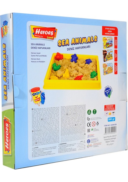 KUM-009 Heroes Kum Havuzudeniz Hayvanları Kalıplı 500 gr Kumlu Set