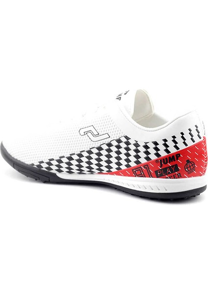 25851 Erkek Halı Saha Ayakkabı Beyaz - Siyah - Kırmızı modelleri