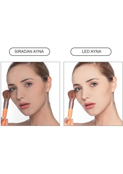 Dokunmatik Ayarlanabilir LED Işıklı Makyaj Aynası Pembe modelleri