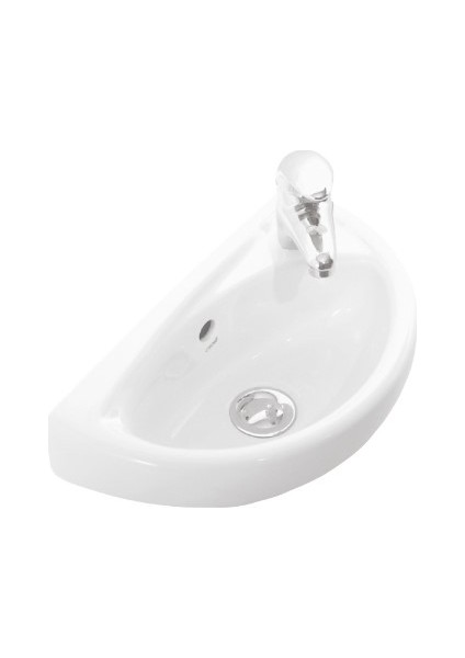 Creavıt TP040 Oval Lavabo 23X39 cm (Batarya Delikli) Sifon Dahil