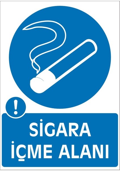 Sigara Içme Alanı 2.6 mm PVC Uyarı Levhası 25 x 35 cm