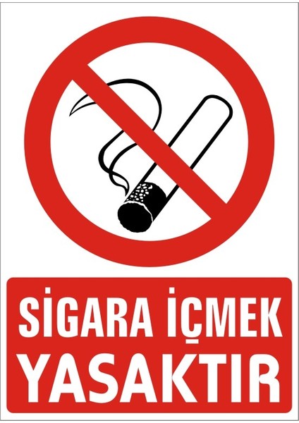 Sigara Içmek Yasaktır (Kendinden Yapışkanlı Etiket) 17,5 x 25 cm