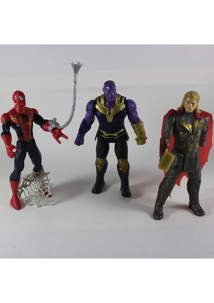 Avengers Endgame 3'lü Spiderman + Thanos + Thor
