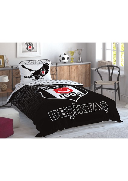 Lisanslı Beşiktaş Marşlı Logo Tek Kişilik Nevresim Takımı