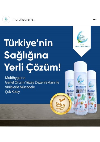 SPREY ORTAM VE YÜZEY DEZENFEKTANI MULTİHYGİENE (TEK ADET ) modelleri