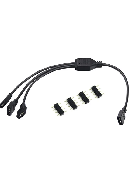 4375 Rgb Şerit 4 Pin LED Çoklayıcı Splitter Tek Kumanda 3 Çıkış