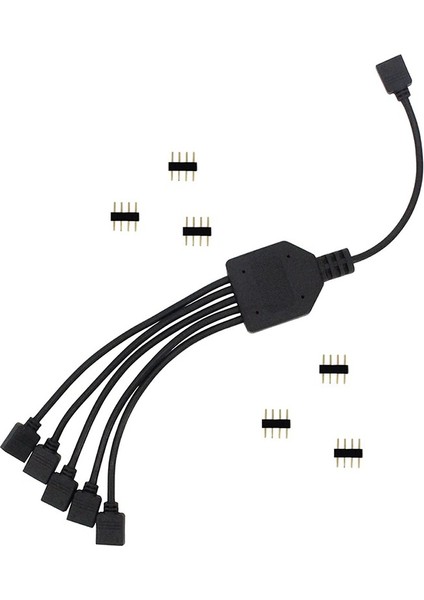 4377 Rgb Şerit 4 Pin LED Çoklayıcı Splitter Tek Kumanda 5 Çıkış